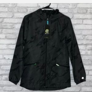 Champion Hooded Rain Jacket Black Tilted Camouflage